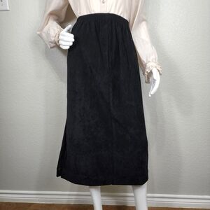 Vintage Leslie Fay Black Midi A-Line Skirt Size 14